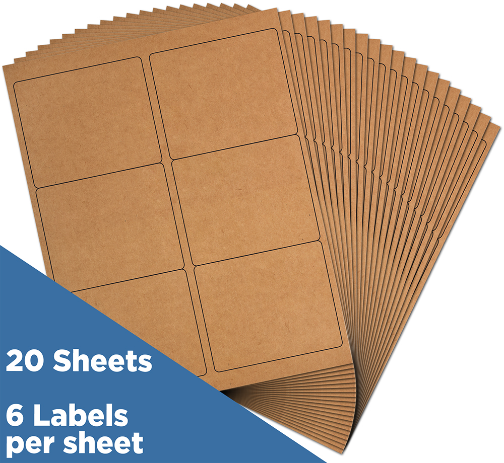 Brown Kraft 3 1/3 x 4 Shipping Labels