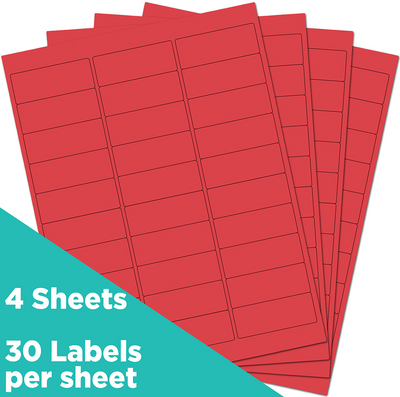 Red 1 x 2 5/8 Return Address Labels
