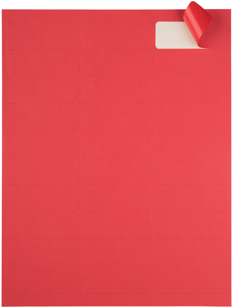 Red 1 x 2 5/8 Return Address Labels