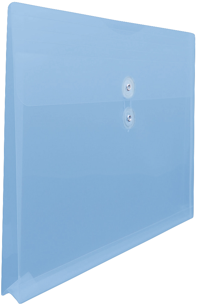 Blue 12 x 18 Booklet Plastic Envelopes with Button & String