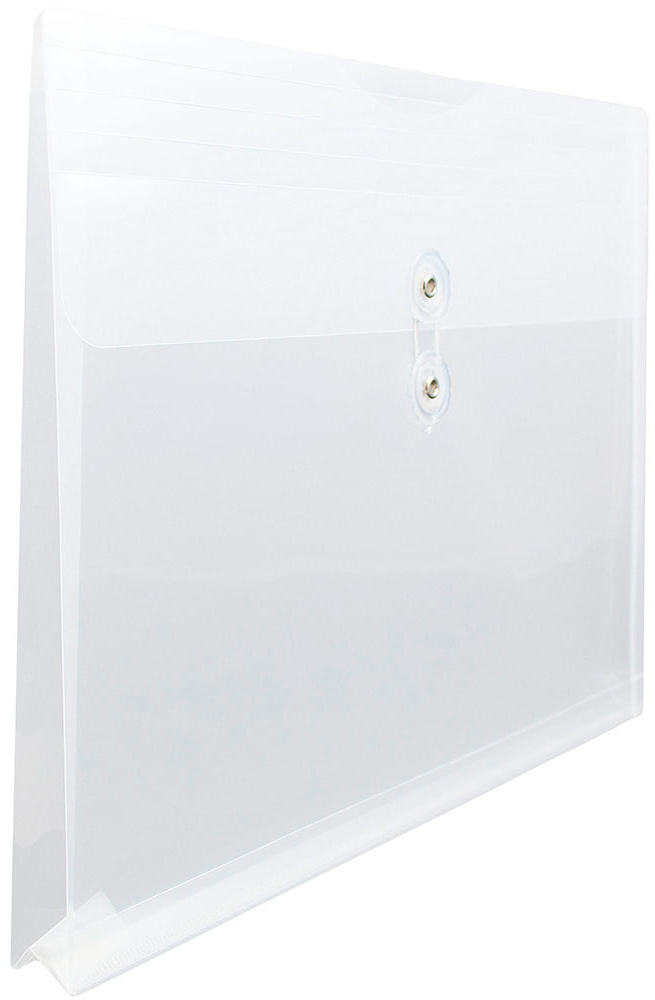 Clear 12 x 18 Booklet Plastic Envelopes with Button & String