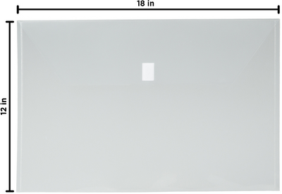 Clear 12 x 18 Booklet Plastic Envelopes with Hook and Loop Closure