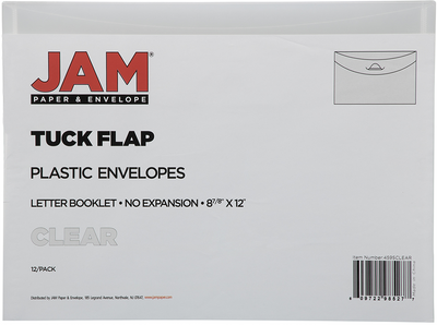 Clear Letter Booklet Plastic Envelopes (9 3/4 x 13) with Tuck Flap