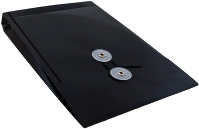 Black 6 1/4 x 9 1/4 Open End Plastic Envelopes with Button & String