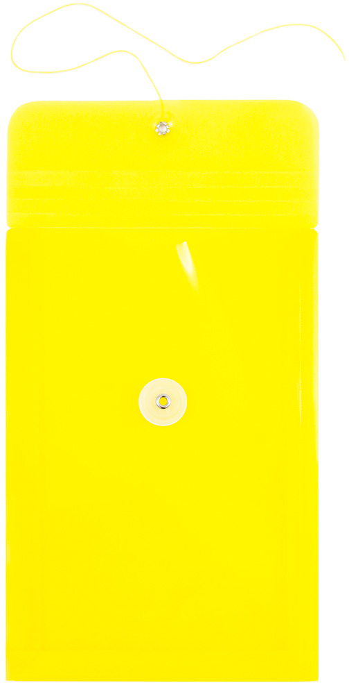Yellow 6 1/4 x 9 1/4 Open End Plastic Envelopes with Button & String