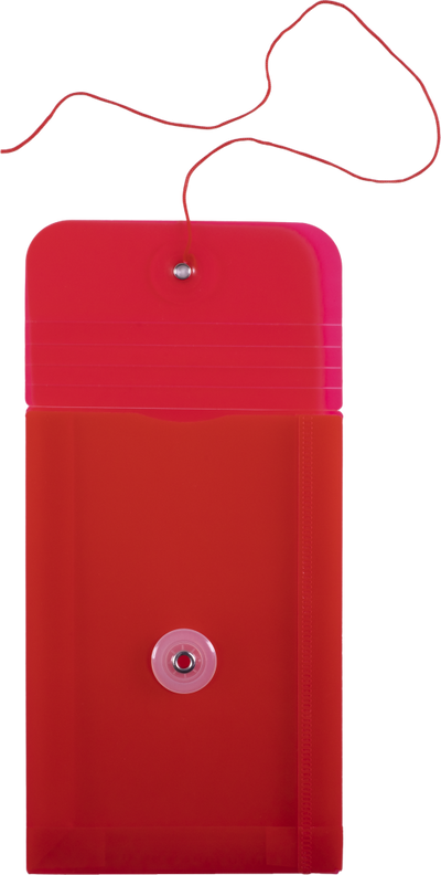 Red 4 1/4 x 6 1/4 Open End Plastic Envelopes with Button & String