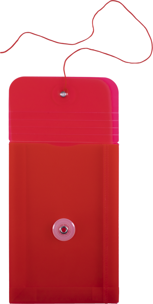 Red 4 1/4 x 6 1/4 Open End Plastic Envelopes with Button & String