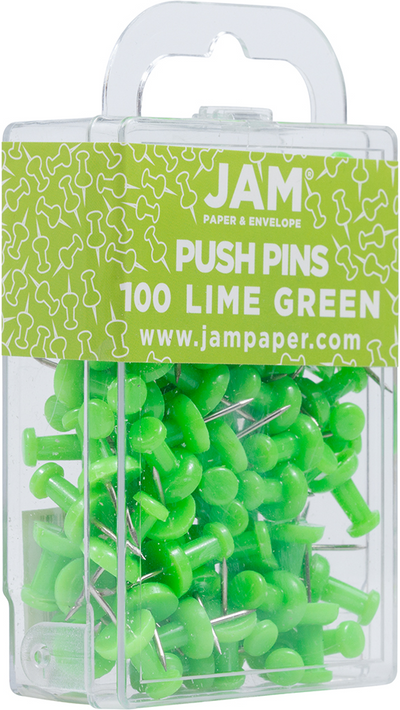Lime Green Pushpins - 100 Pack