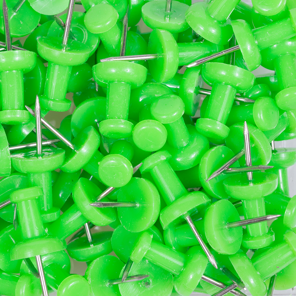 Lime Green Pushpins - 100 Pack