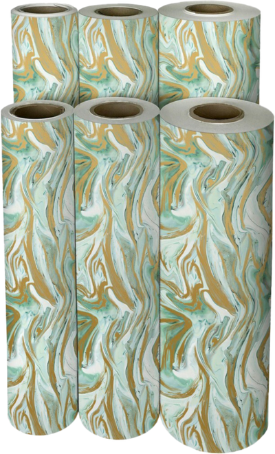 Marbleized Mint 24" x 833' Bulk Wrapping Paper (1666 Sq Ft)