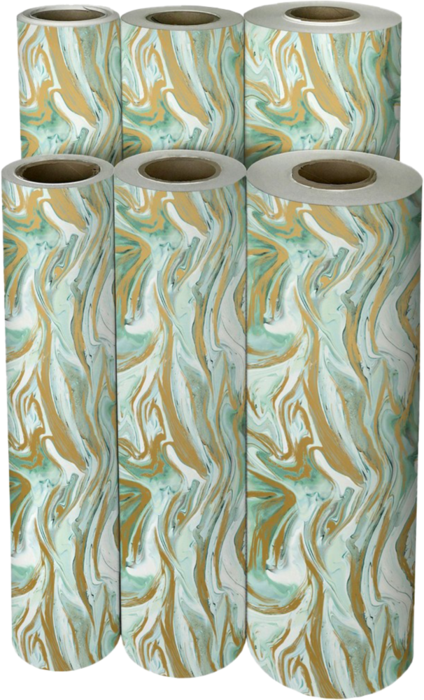 Marbleized Mint 30" x 208' Bulk Wrapping Paper (520 Sq Ft)