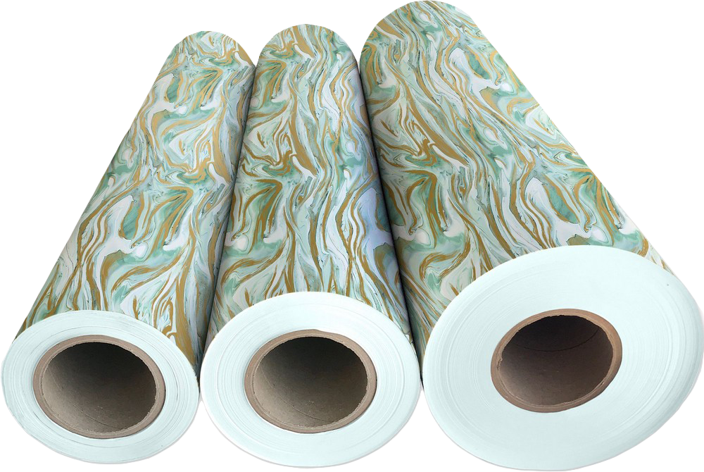 Marbleized Mint 30" x 208' Bulk Wrapping Paper (520 Sq Ft)