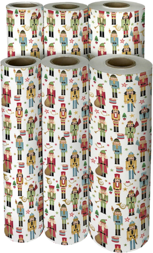 Traditional Nutcracker 24" x 833' Bulk Wrapping Paper (1666 Sq Ft)