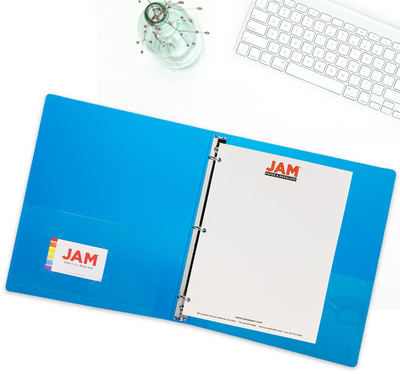 Blue Plastic 3/4 Inch 3-Ring Binder