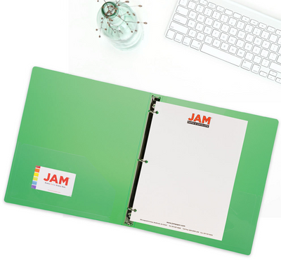 Green Plastic 3/4 Inch 3-Ring Binder