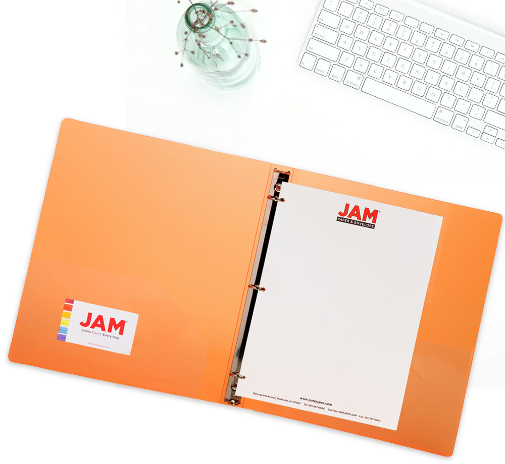 Orange Plastic 3/4 Inch 3-Ring Binder