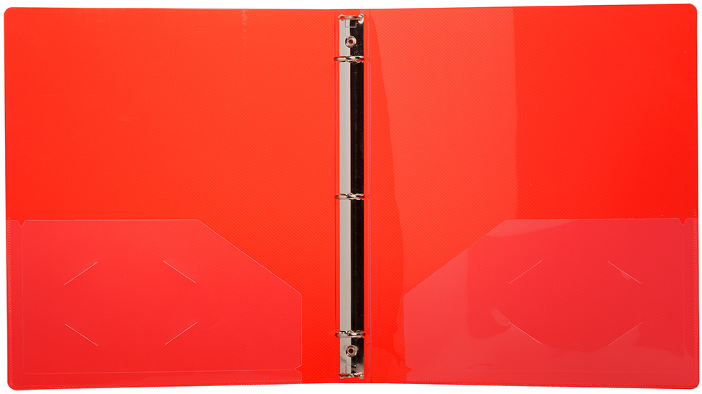 Red Plastic 3/4 Inch 3-Ring Binder