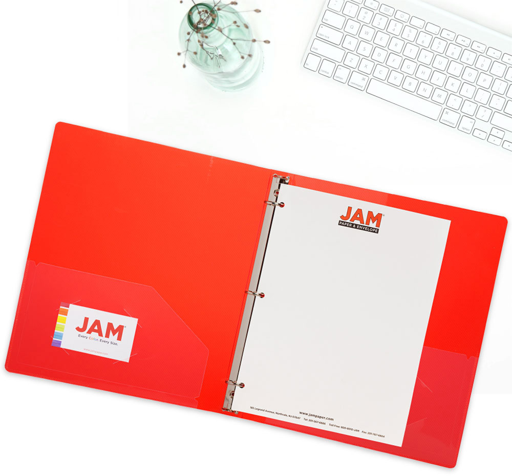Red Plastic 3/4 Inch 3-Ring Binder
