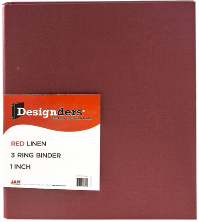 Red Linen 1 Inch 3-Ring Binder