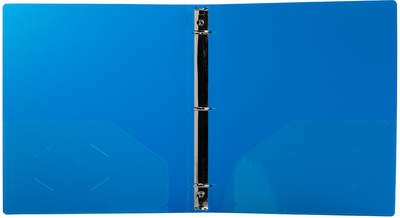 Blue Plastic 1 Inch 3-Ring Binder
