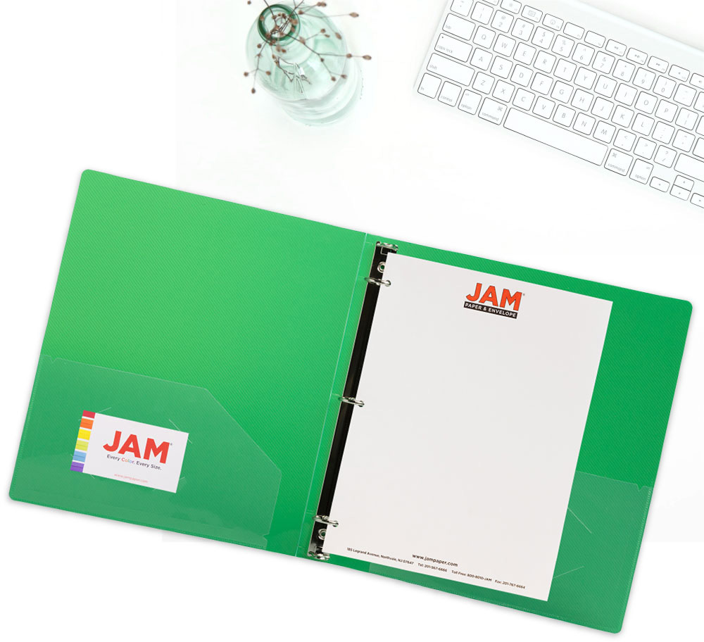 Green Plastic 1 Inch 3-Ring Binder