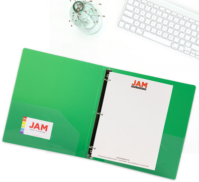 Green Plastic 1 Inch 3-Ring Binder