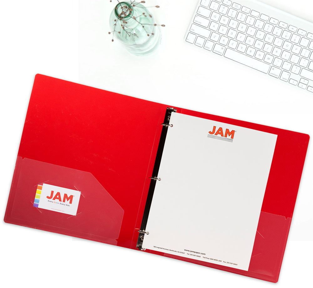 Red Plastic1 Inch 3-Ring Binder