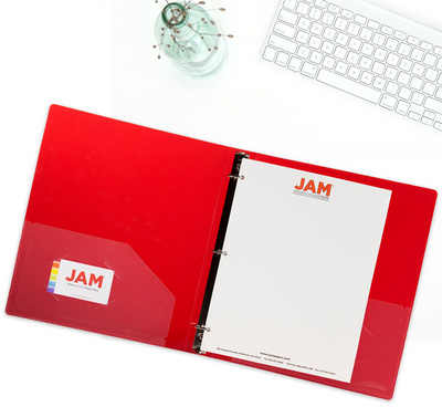Red Plastic1 Inch 3-Ring Binder