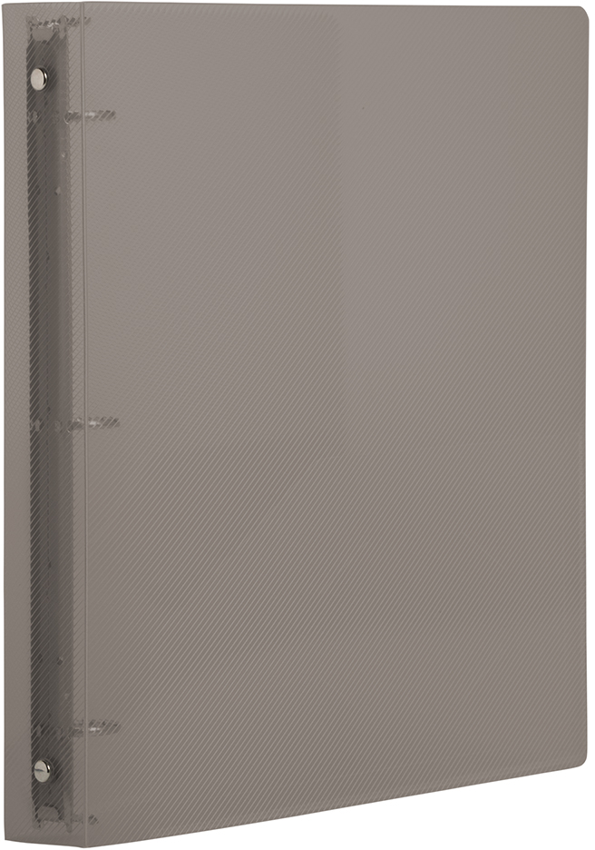 Smoke Gray Plastic 1 Inch 3-Ring Binder