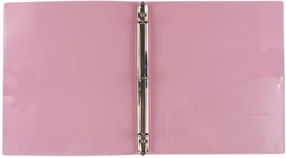 Pink Plastic 3/4 Inch 3-Ring Binder