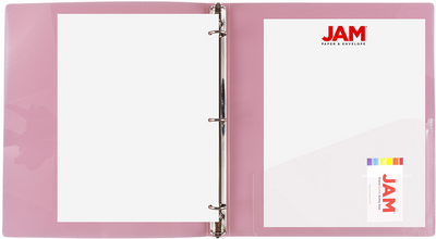 Pink Plastic 3/4 Inch 3-Ring Binder