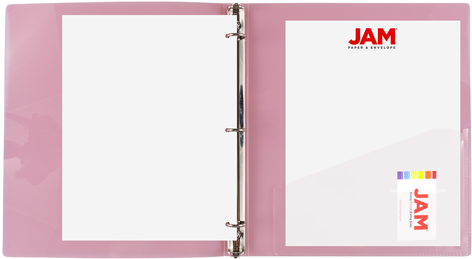 Pink Plastic 3/4 Inch 3-Ring Binder