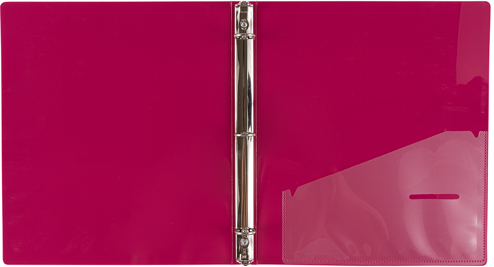 Magenta Plastic 3/4 Inch 3-Ring Binder