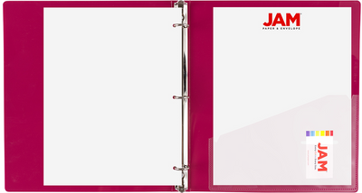 Magenta Plastic 3/4 Inch 3-Ring Binder