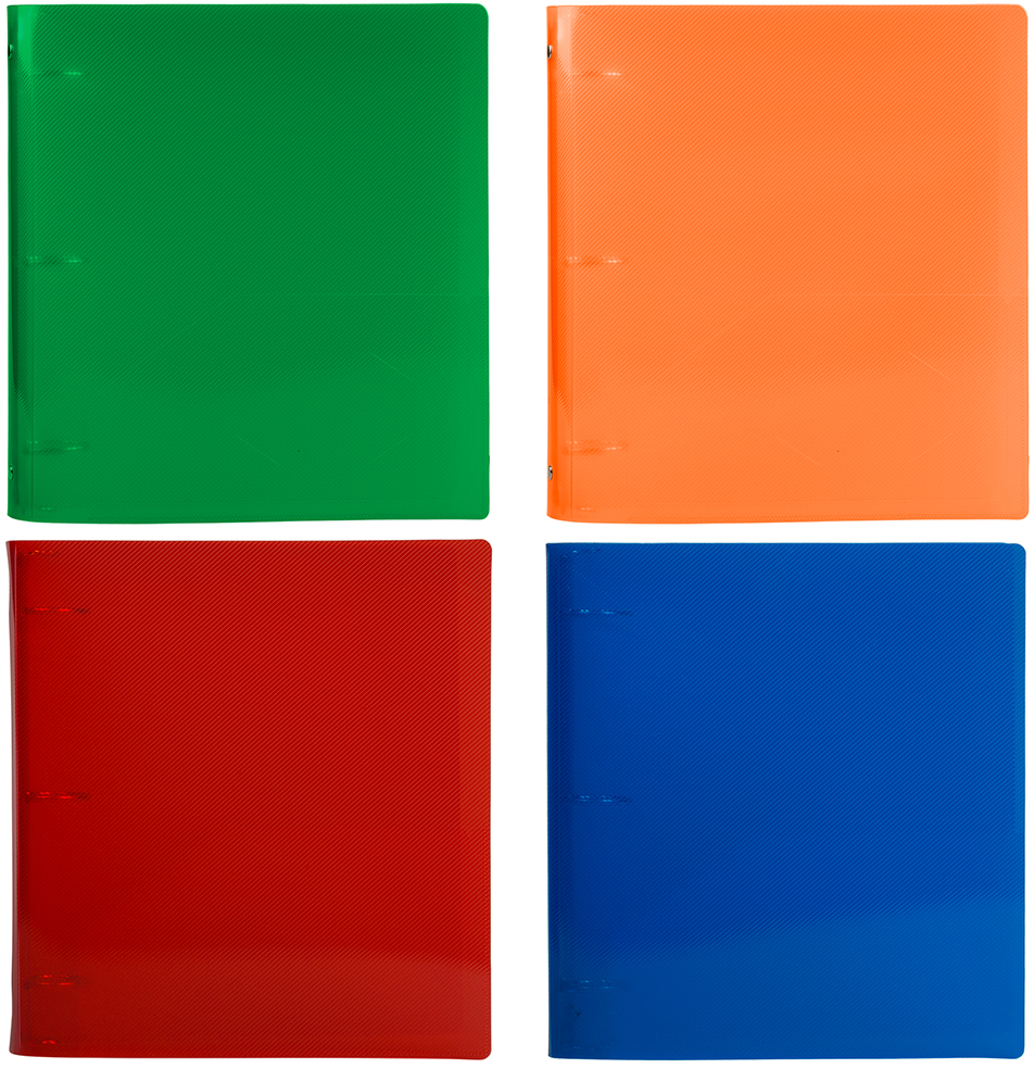 Assorted Plastic 1 1/2 Inch 3-Ring Binders - 4 Pack