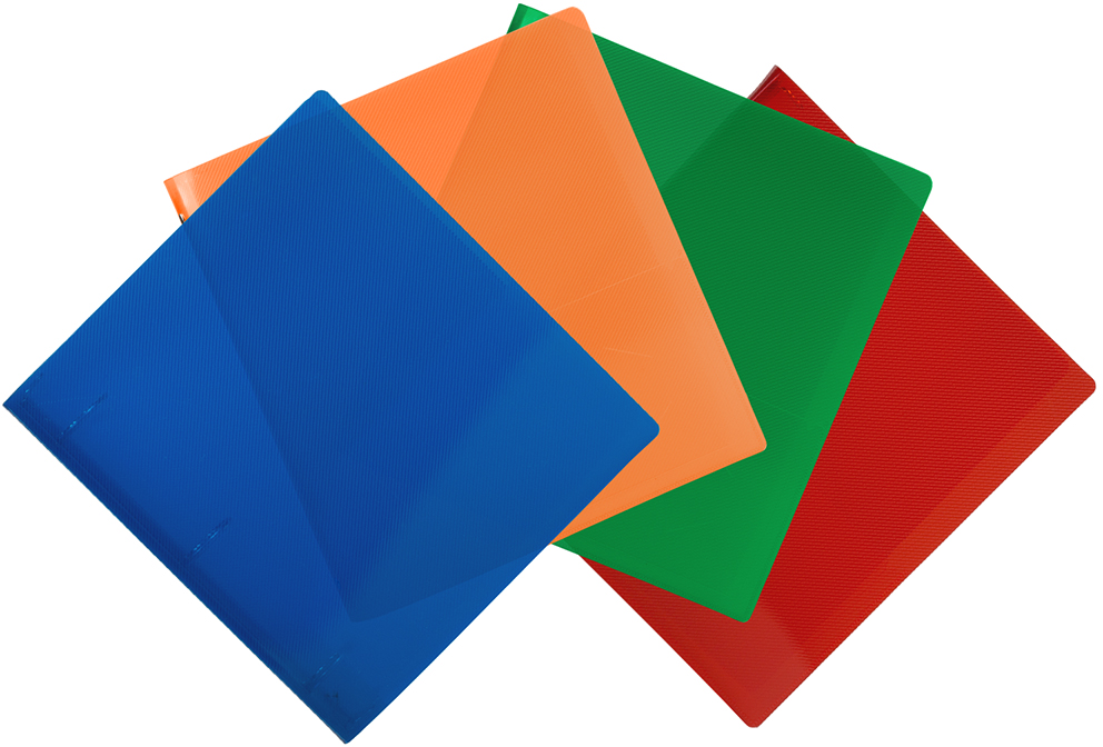 Assorted Plastic 1 1/2 Inch 3-Ring Binders - 4 Pack