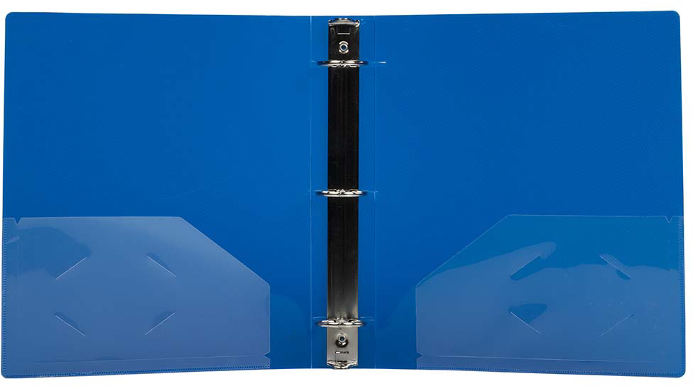 Blue Plastic 1 1/2 Inch 3-Ring Binder