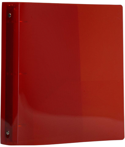 Red Plastic 1 1/2 Inch 3-Ring Binder