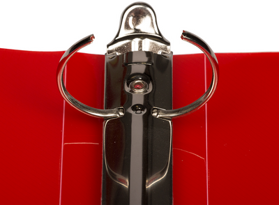 Red Plastic 1 1/2 Inch 3-Ring Binder