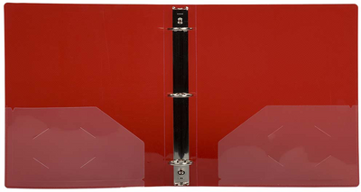 Red Plastic 1 1/2 Inch 3-Ring Binder