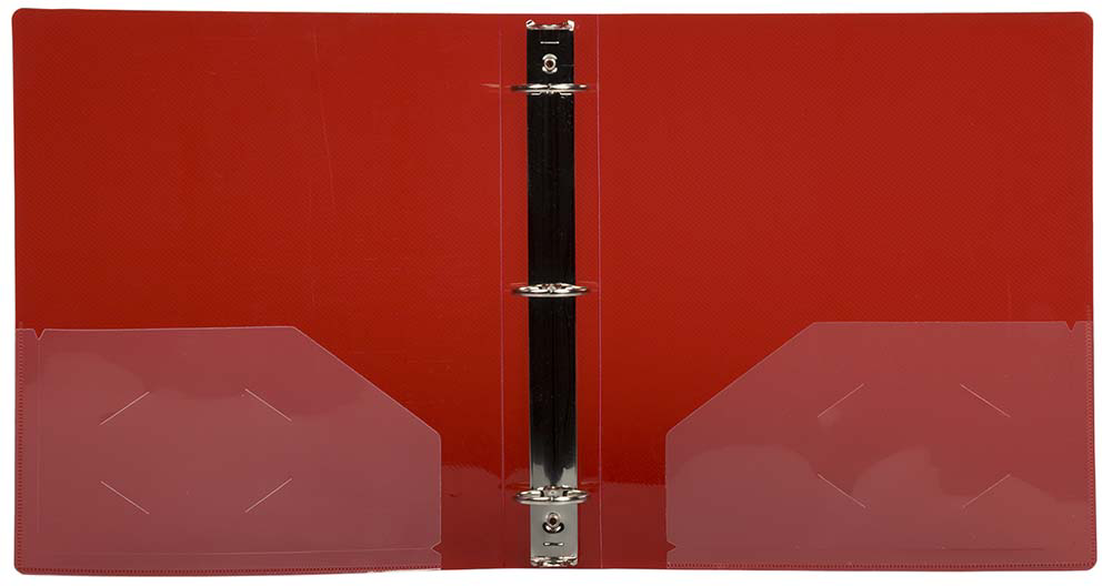 Red Plastic 1 1/2 Inch 3-Ring Binder
