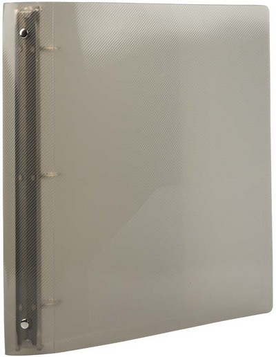 Smoke Gray Plastic 1 1/2 Inch 3-Ring Binder