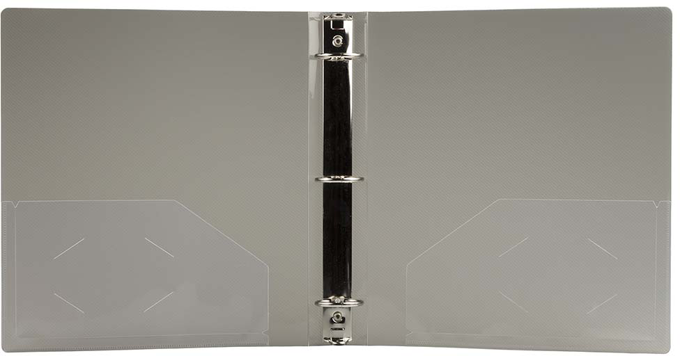 Smoke Gray Plastic 1 1/2 Inch 3-Ring Binder