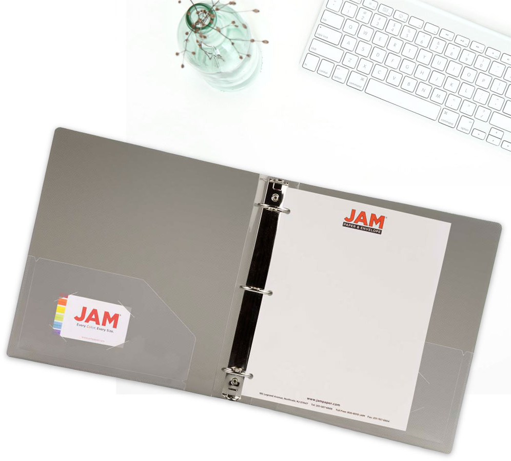 Smoke Gray Plastic 1 1/2 Inch 3-Ring Binder
