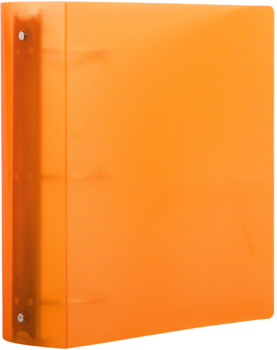 Orange Plastic 3 Inch 3-Ring Binder