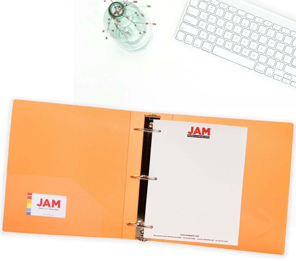 Orange Plastic 3 Inch 3-Ring Binder