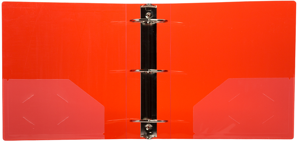 Red Plastic 3 Inch 3-Ring Binder