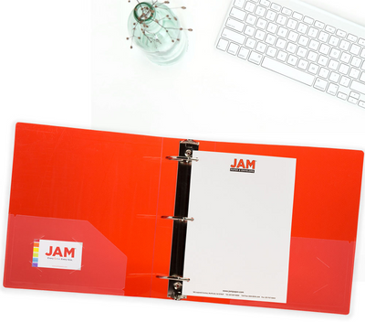 Red Plastic 3 Inch 3-Ring Binder