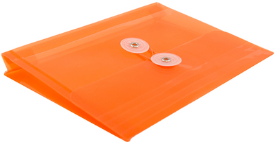Orange 5 1/2 x 7 1/2 Index Booklet Plastic Envelopes with Button & String