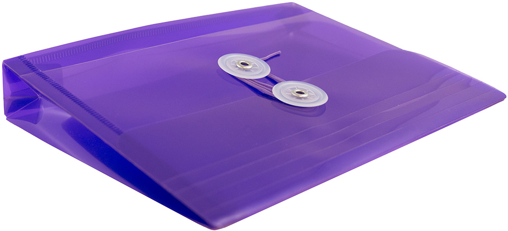 Purple 5 1/2 x 7 1/2 Index Booklet Plastic Envelopes with Button & String